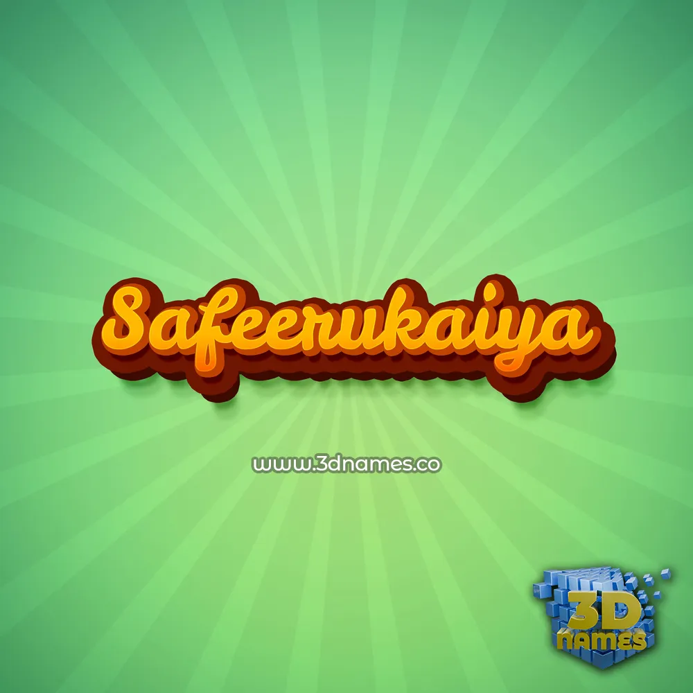 safeerukaiya in Green Rays style - 3D name wallpaper