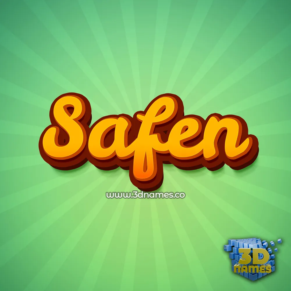 safen in Green Rays style - 3D name wallpaper