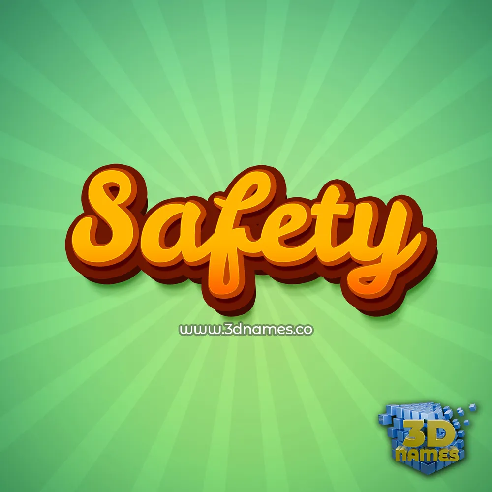 safety in Green Rays style - 3D name wallpaper