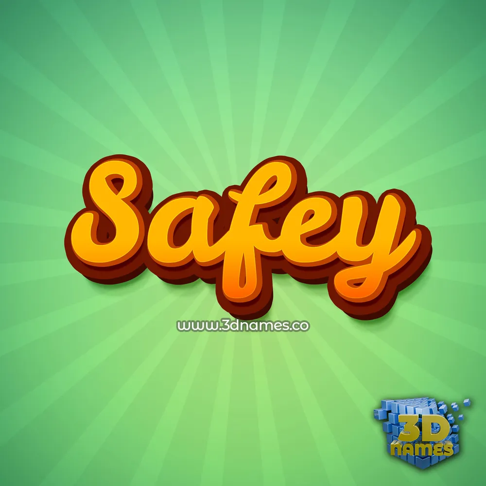safey in Green Rays style - 3D name wallpaper