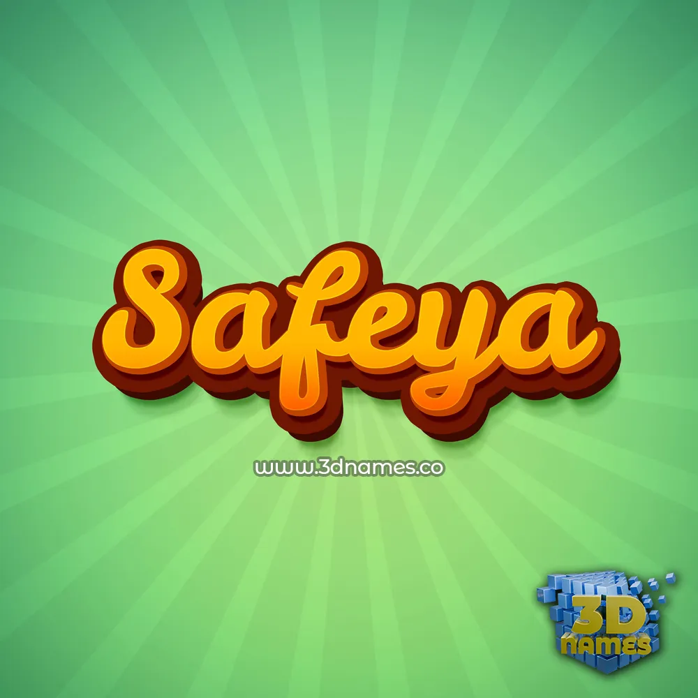 safeya in Green Rays style - 3D name wallpaper