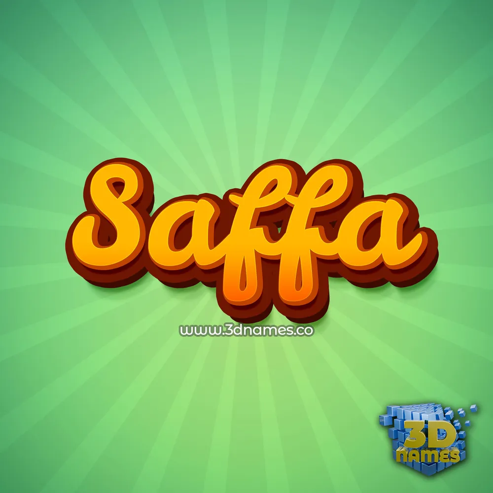 saffa in Green Rays style - 3D name wallpaper
