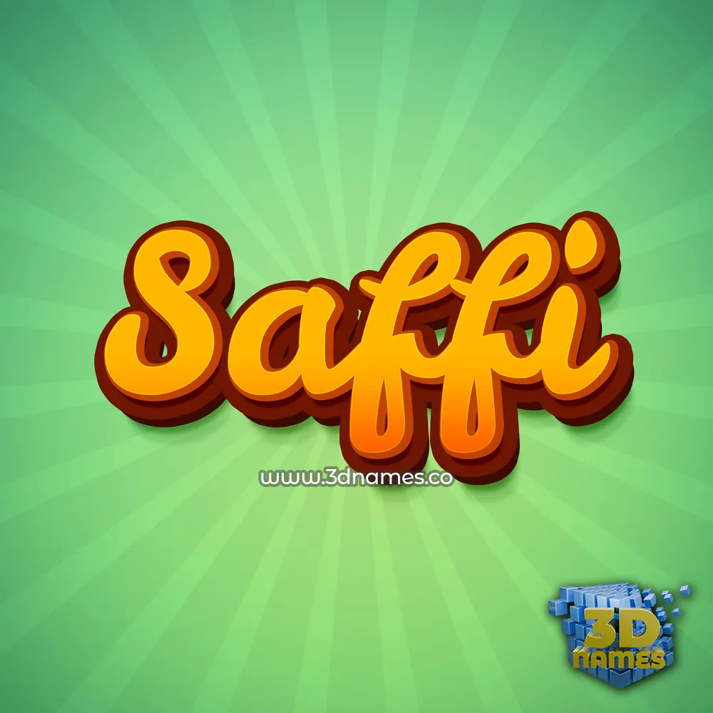 saffi in Green Rays style - 3D name wallpaper