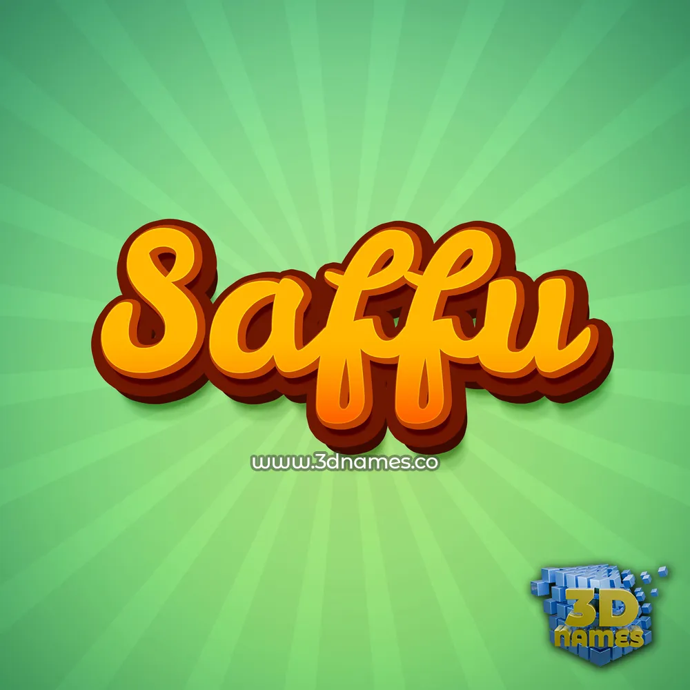 saffu in Green Rays style - 3D name wallpaper