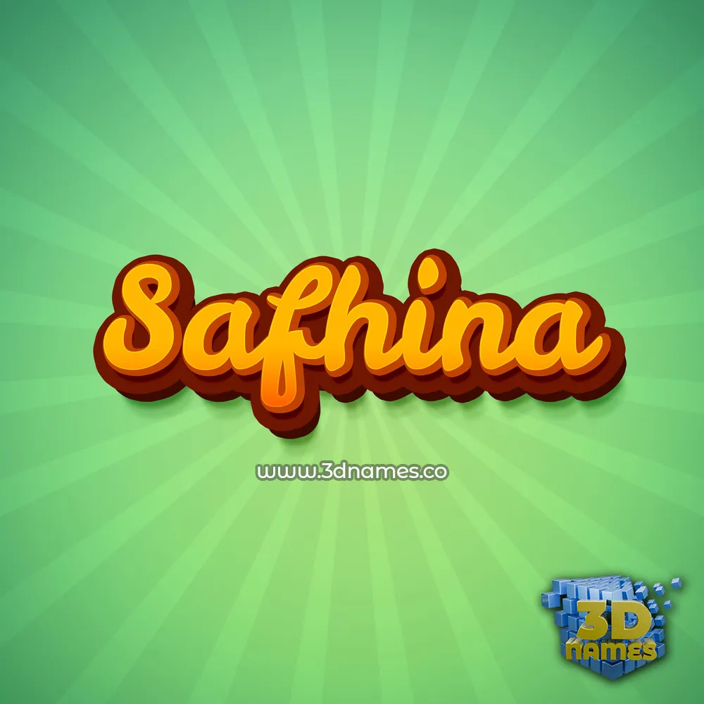 safhina in Green Rays style - 3D name wallpaper