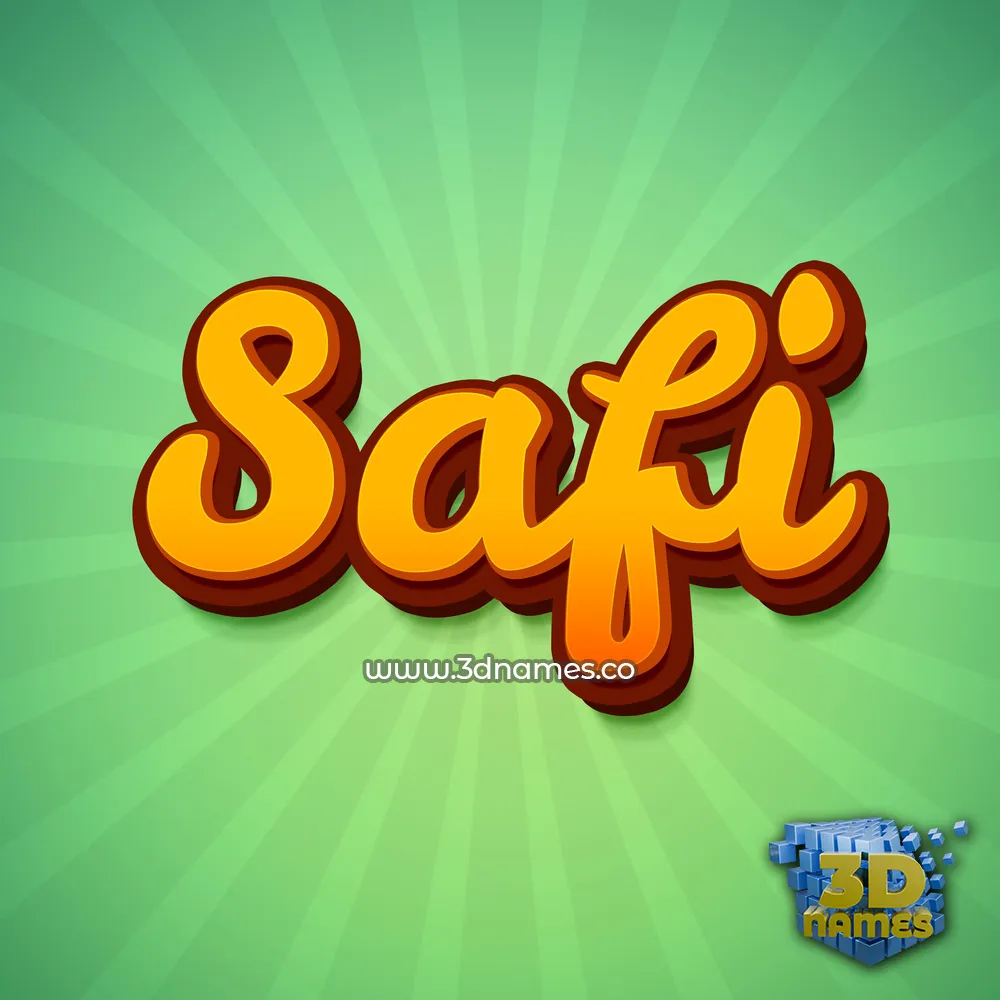 safi in Green Rays style - 3D name wallpaper