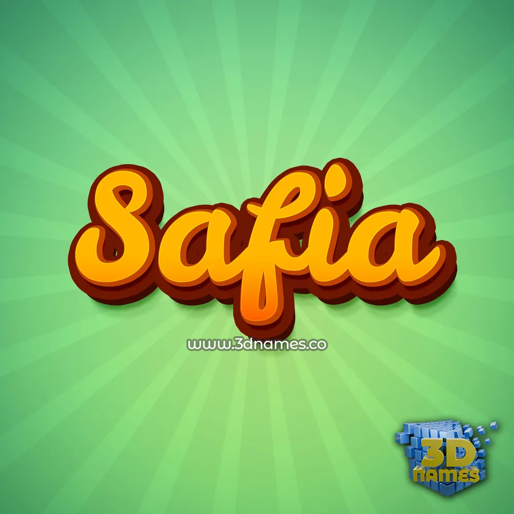 safia in Green Rays style - 3D name wallpaper