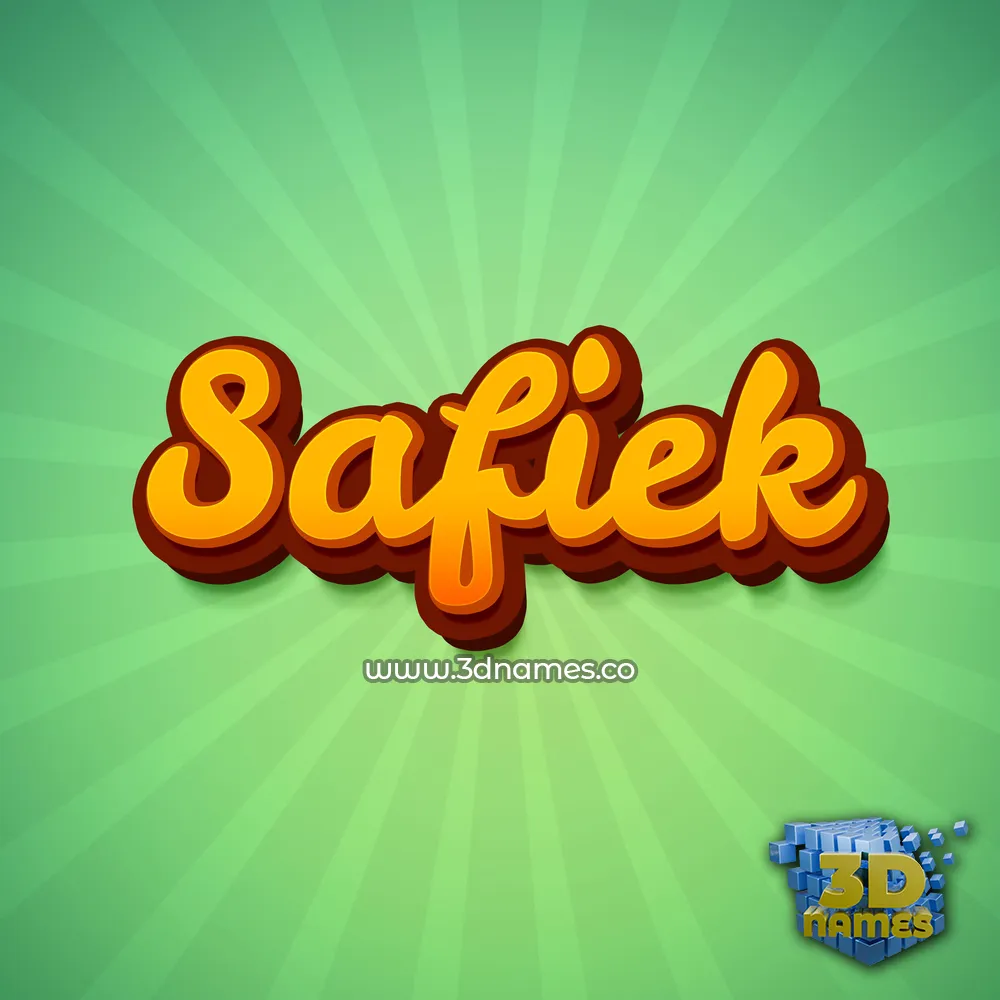 safiek in Green Rays style - 3D name wallpaper