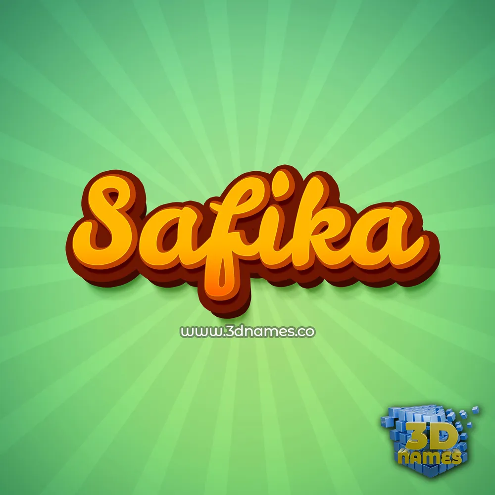 safika in Green Rays style - 3D name wallpaper