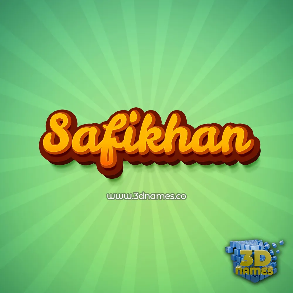 safikhan in Green Rays style - 3D name wallpaper