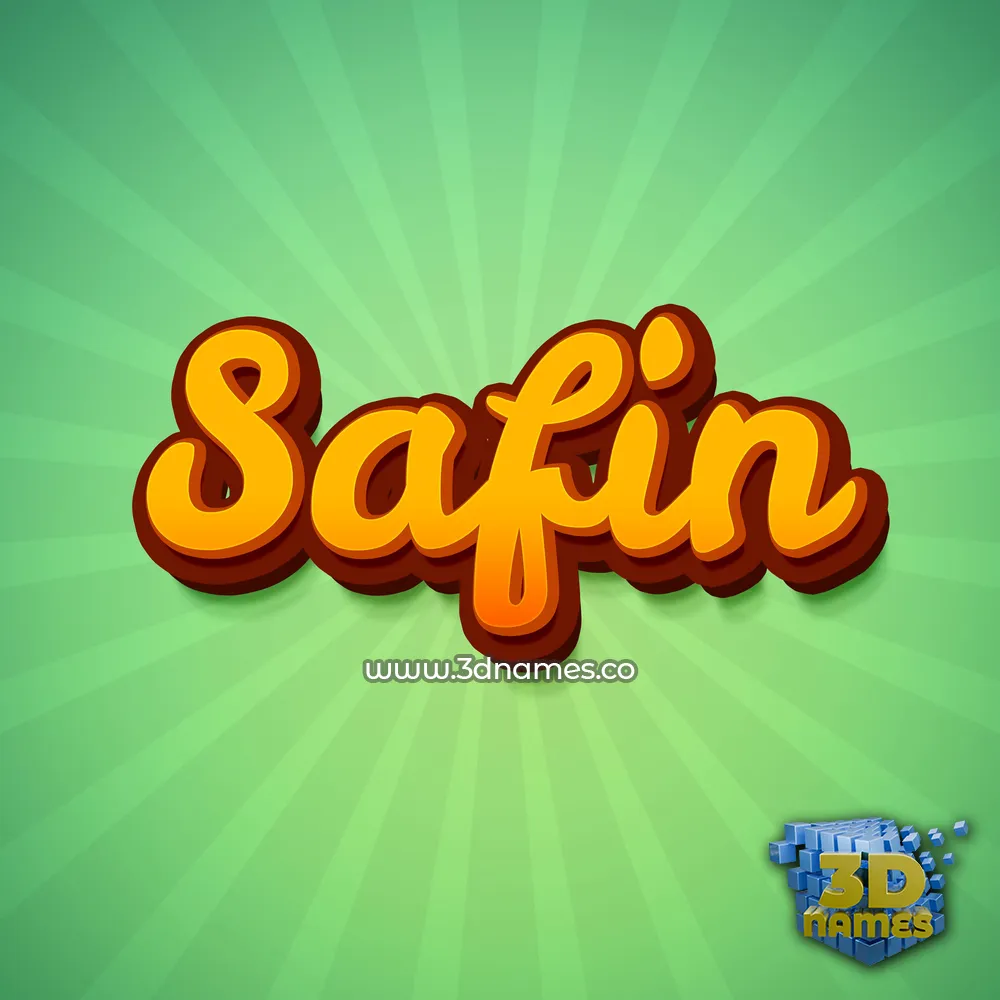 safin in Green Rays style - 3D name wallpaper