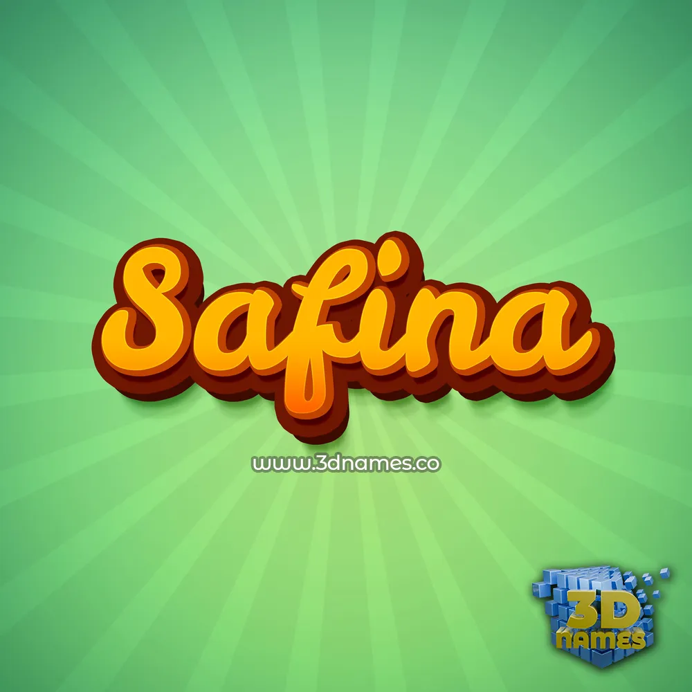 safina in Green Rays style - 3D name wallpaper
