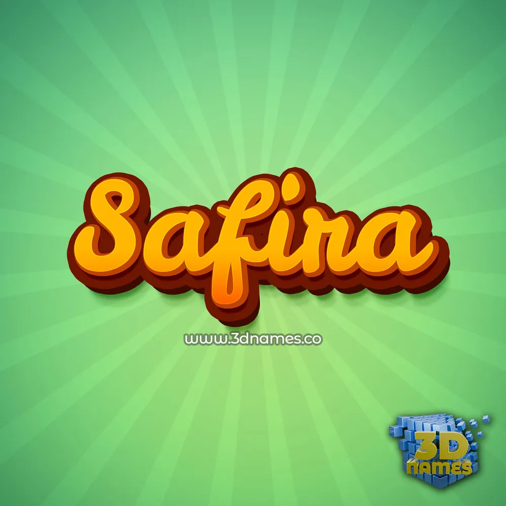 safira in Green Rays style - 3D name wallpaper