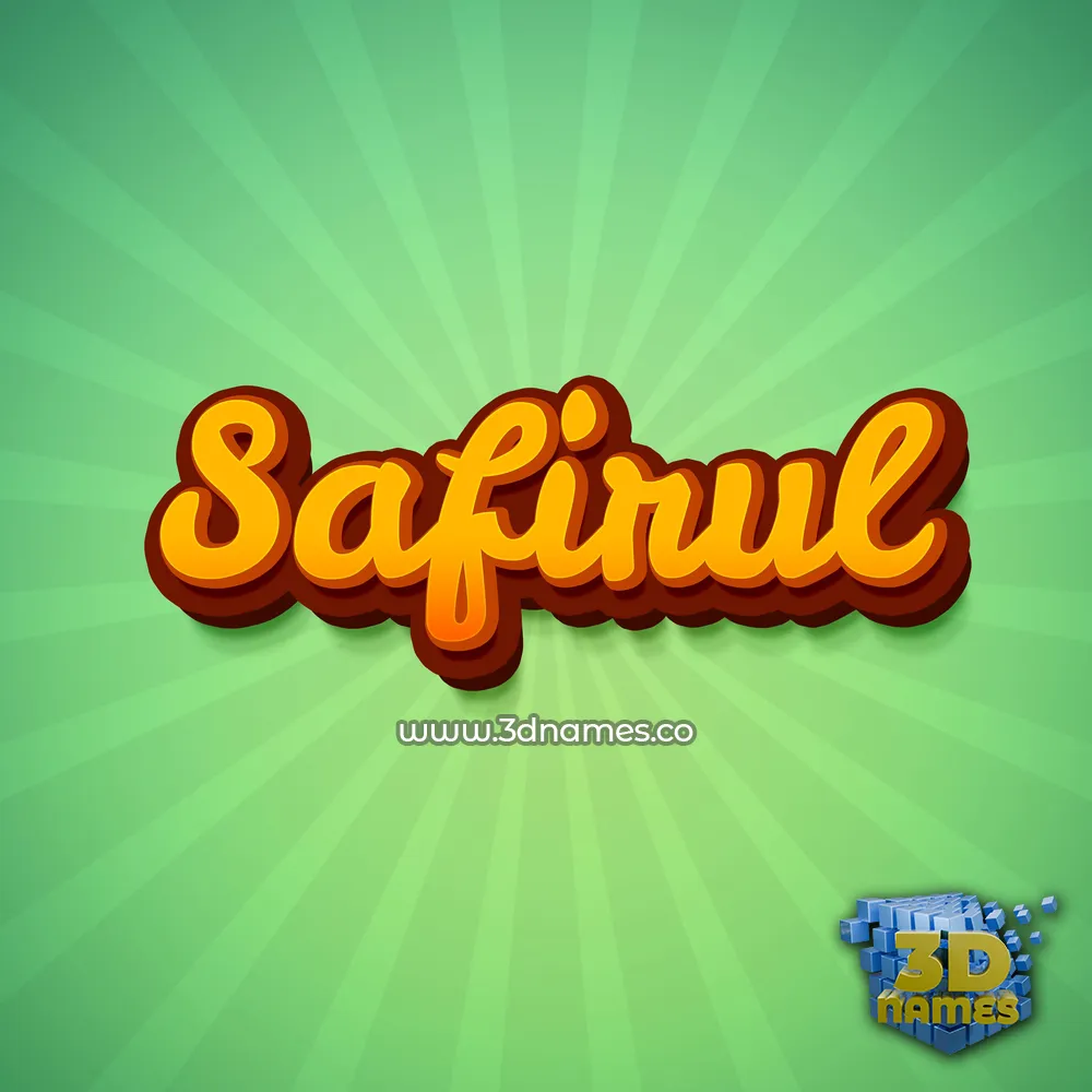 safirul in Green Rays style - 3D name wallpaper