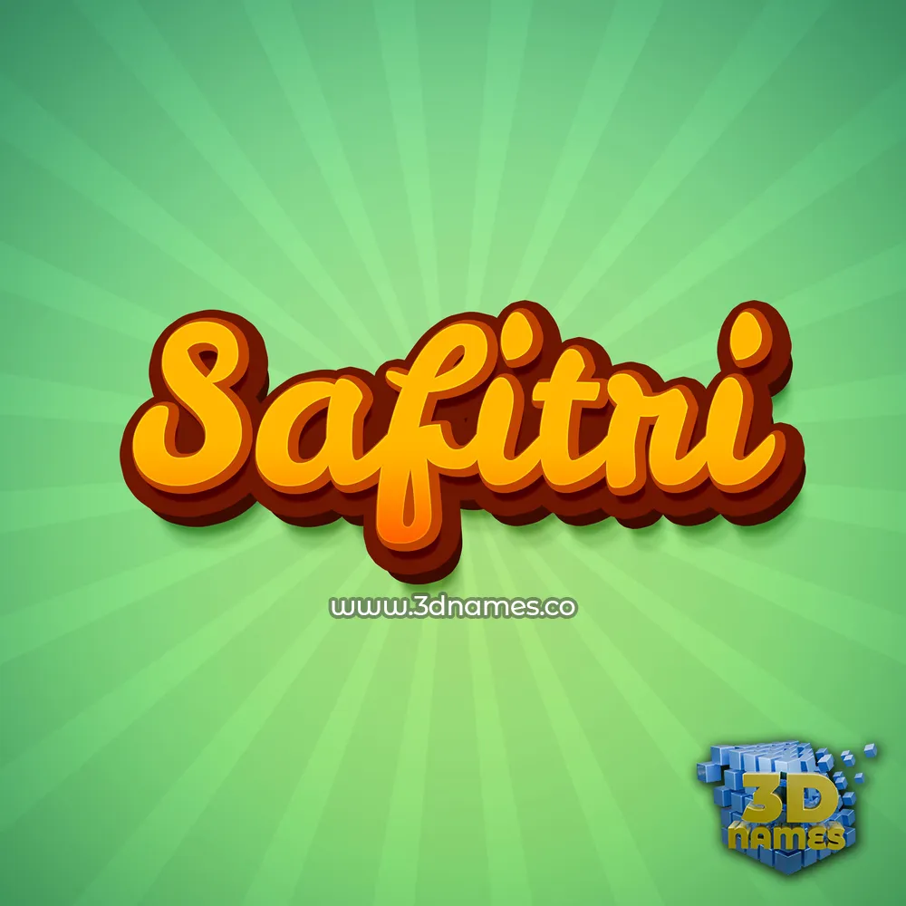 safitri in Green Rays style - 3D name wallpaper