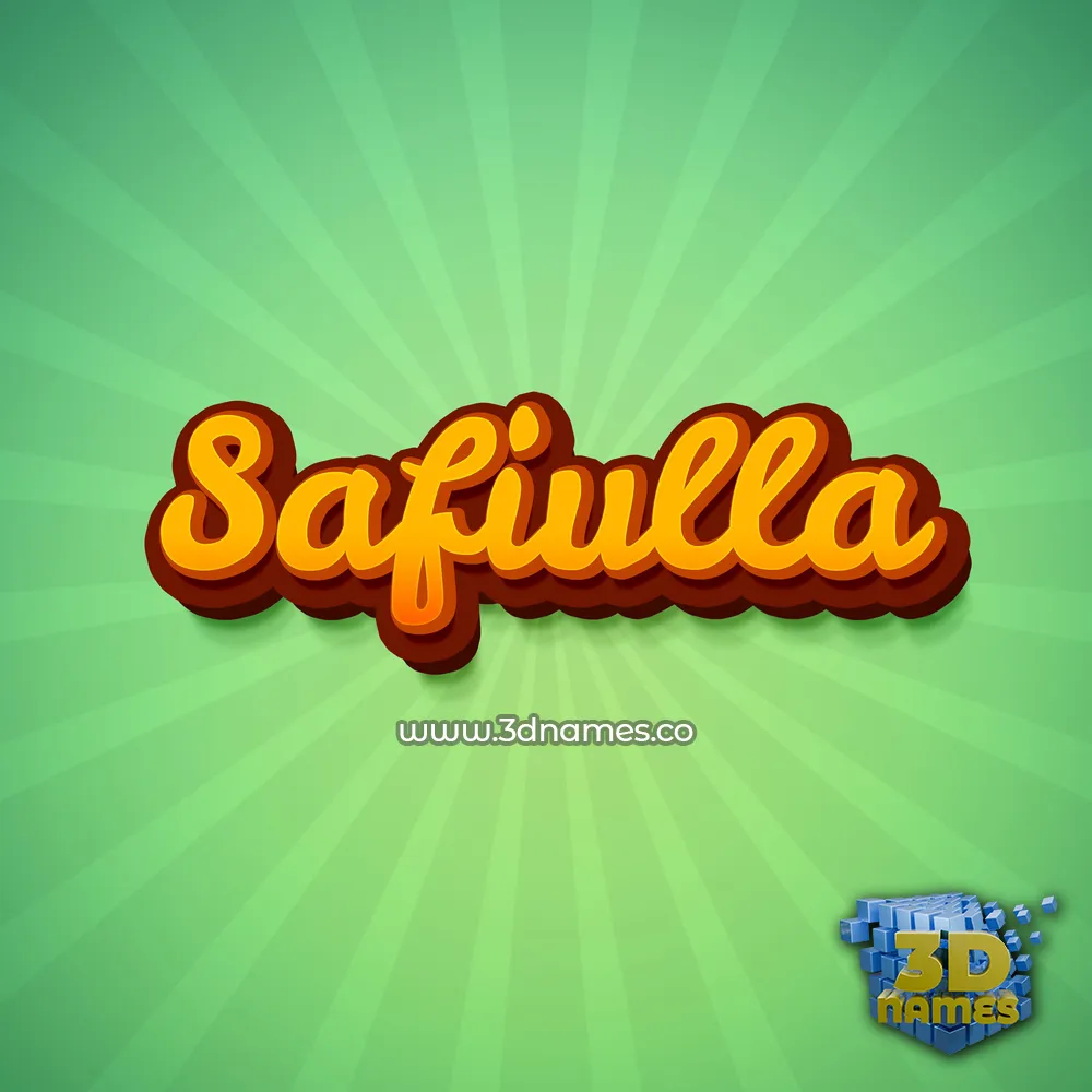 safiulla in Green Rays style - 3D name wallpaper
