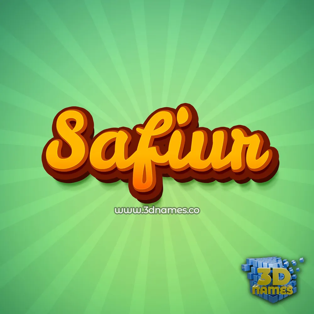 safiur in Green Rays style - 3D name wallpaper
