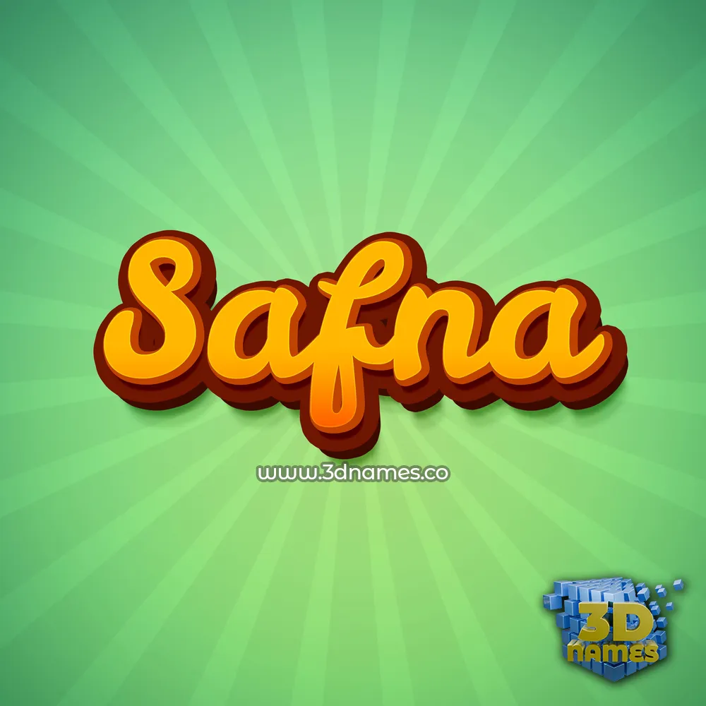safna in Green Rays style - 3D name wallpaper