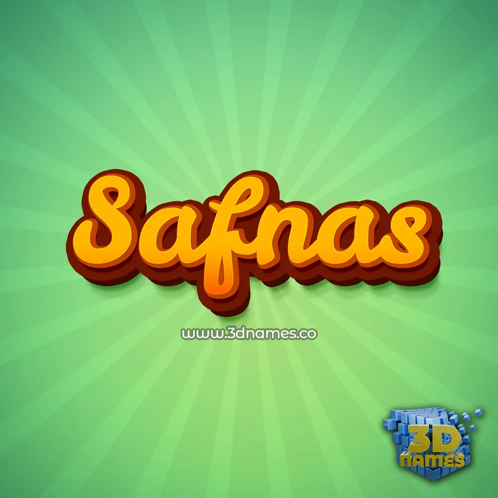safnas in Green Rays style - 3D name wallpaper