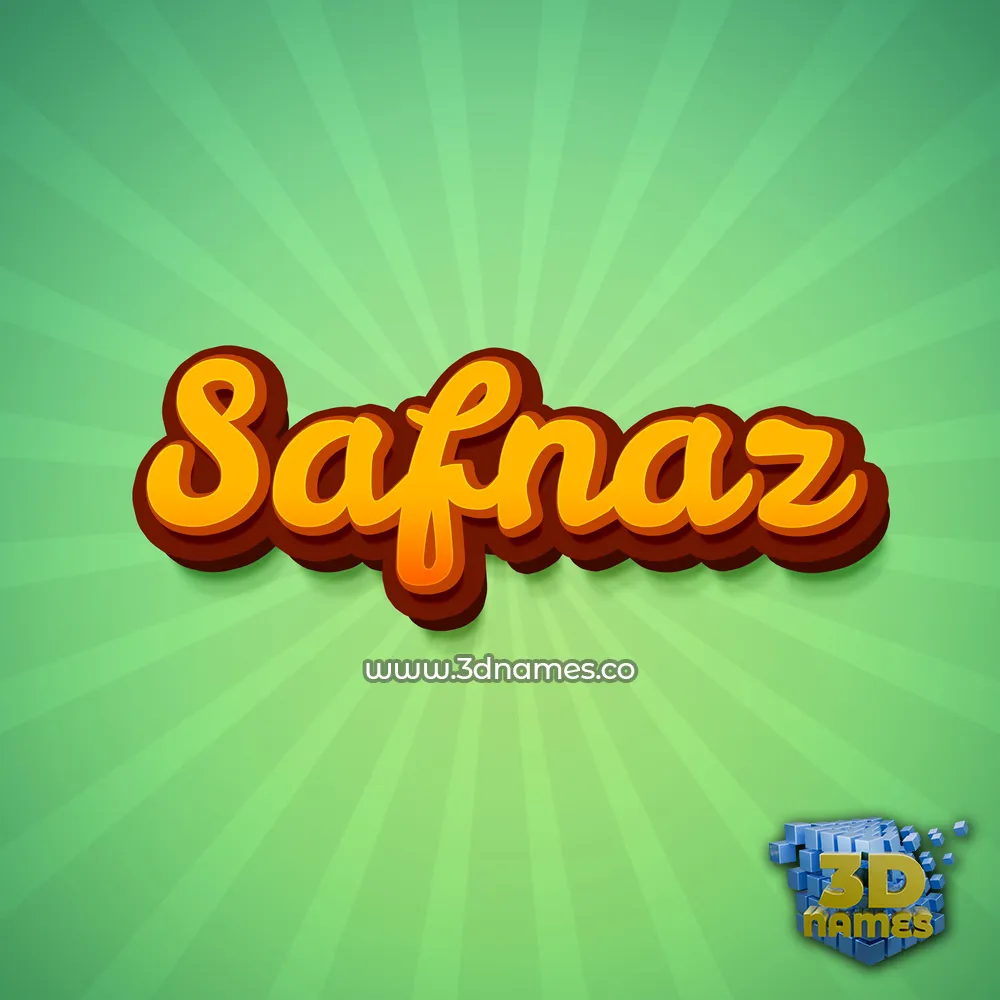 safnaz in Green Rays style - 3D name wallpaper