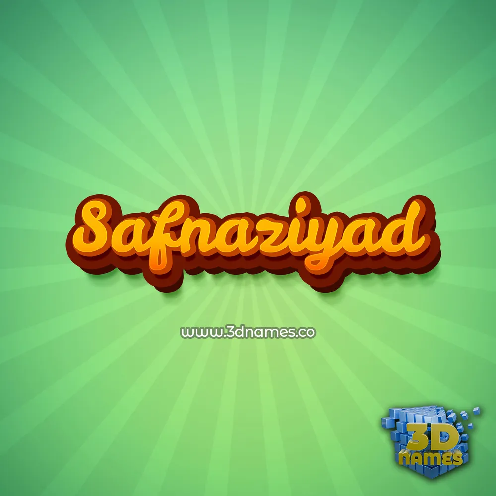 safnaziyad in Green Rays style - 3D name wallpaper