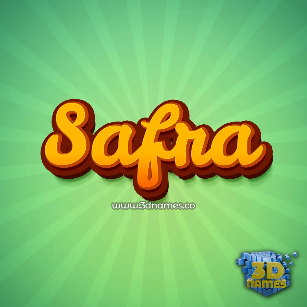 safra in Green Rays style - 3D name wallpaper