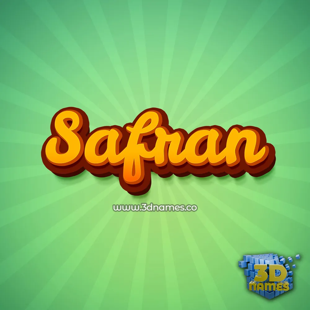 safran in Green Rays style - 3D name wallpaper