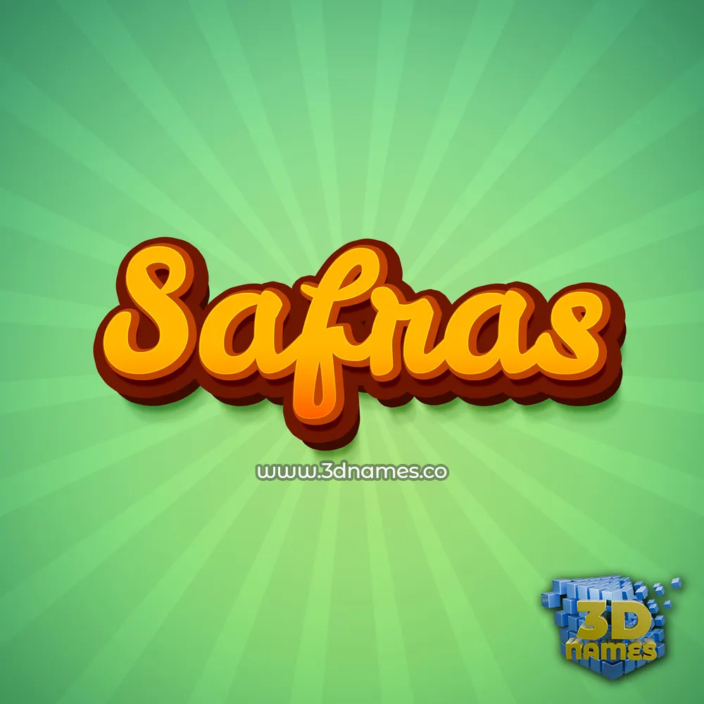 safras in Green Rays style - 3D name wallpaper