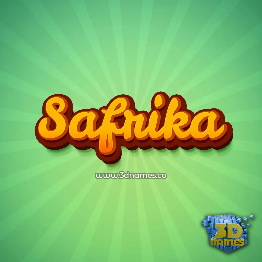 safrika in Green Rays style - 3D name wallpaper