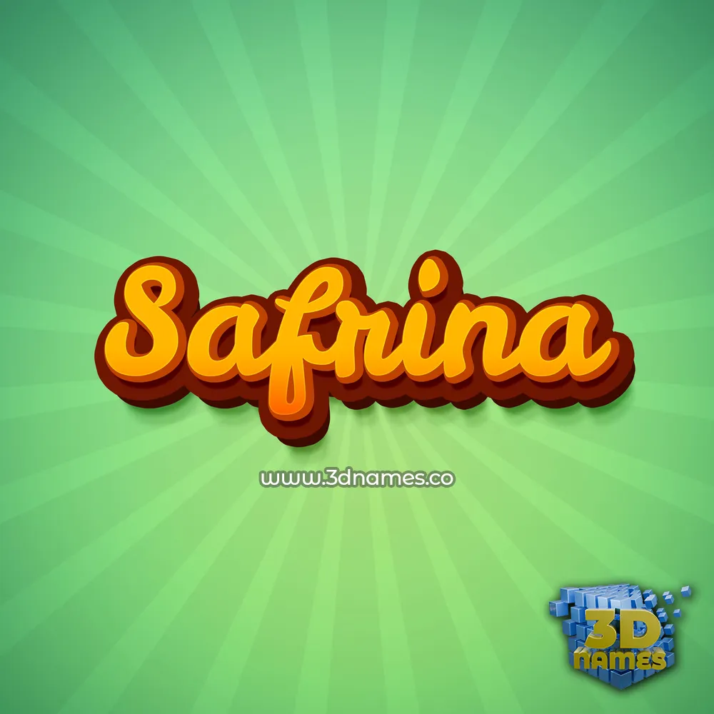 safrina in Green Rays style - 3D name wallpaper
