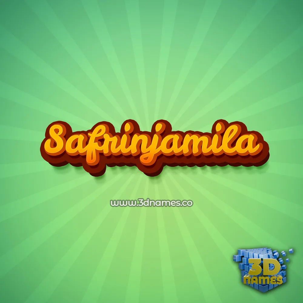 safrinjamila in Green Rays style - 3D name wallpaper