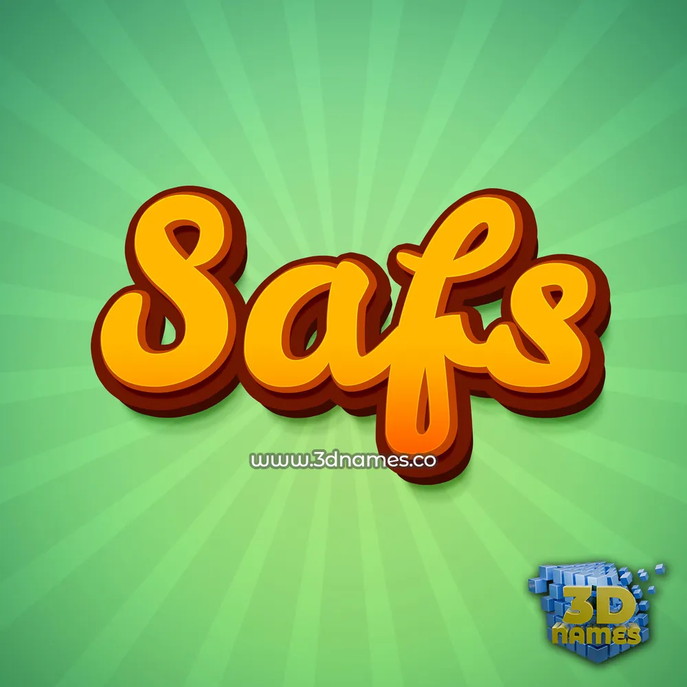 safs in Green Rays style - 3D name wallpaper