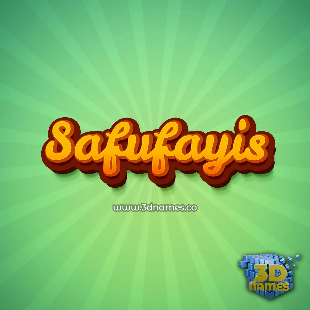 safufayis in Green Rays style - 3D name wallpaper