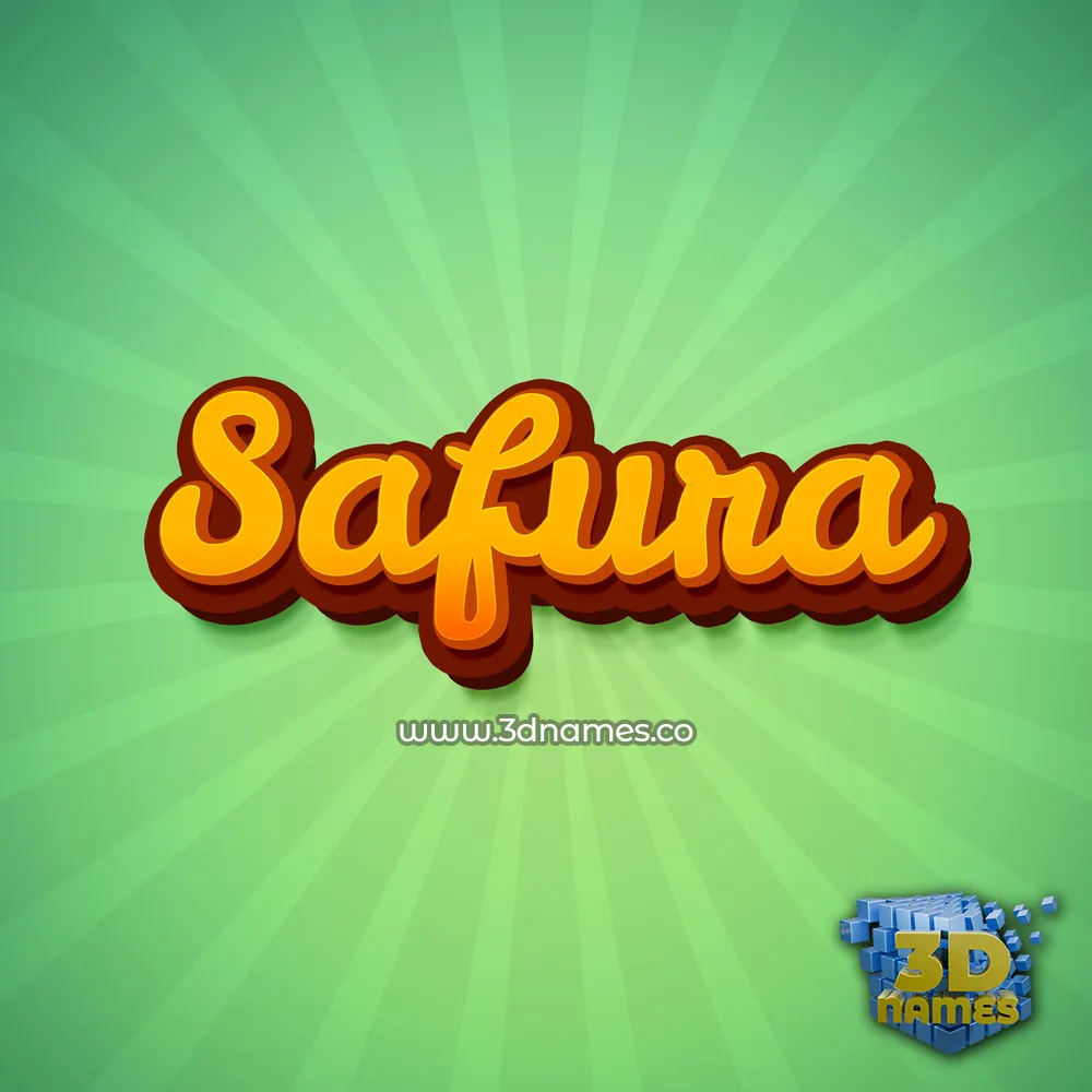 safura in Green Rays style - 3D name wallpaper