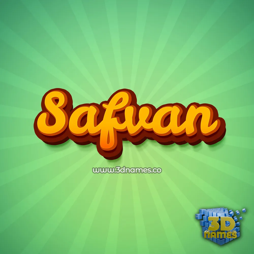 safvan in Green Rays style - 3D name wallpaper