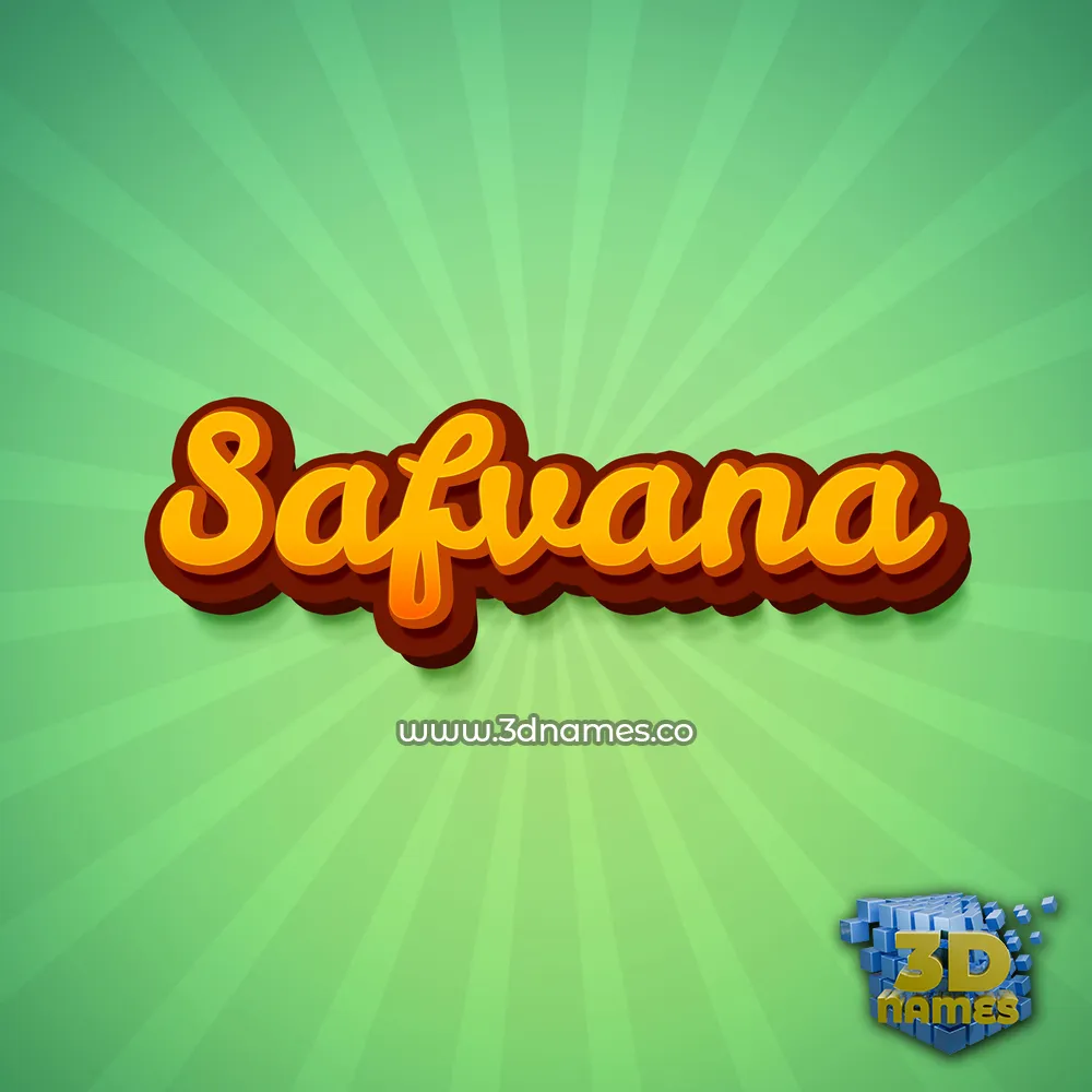 safvana in Green Rays style - 3D name wallpaper