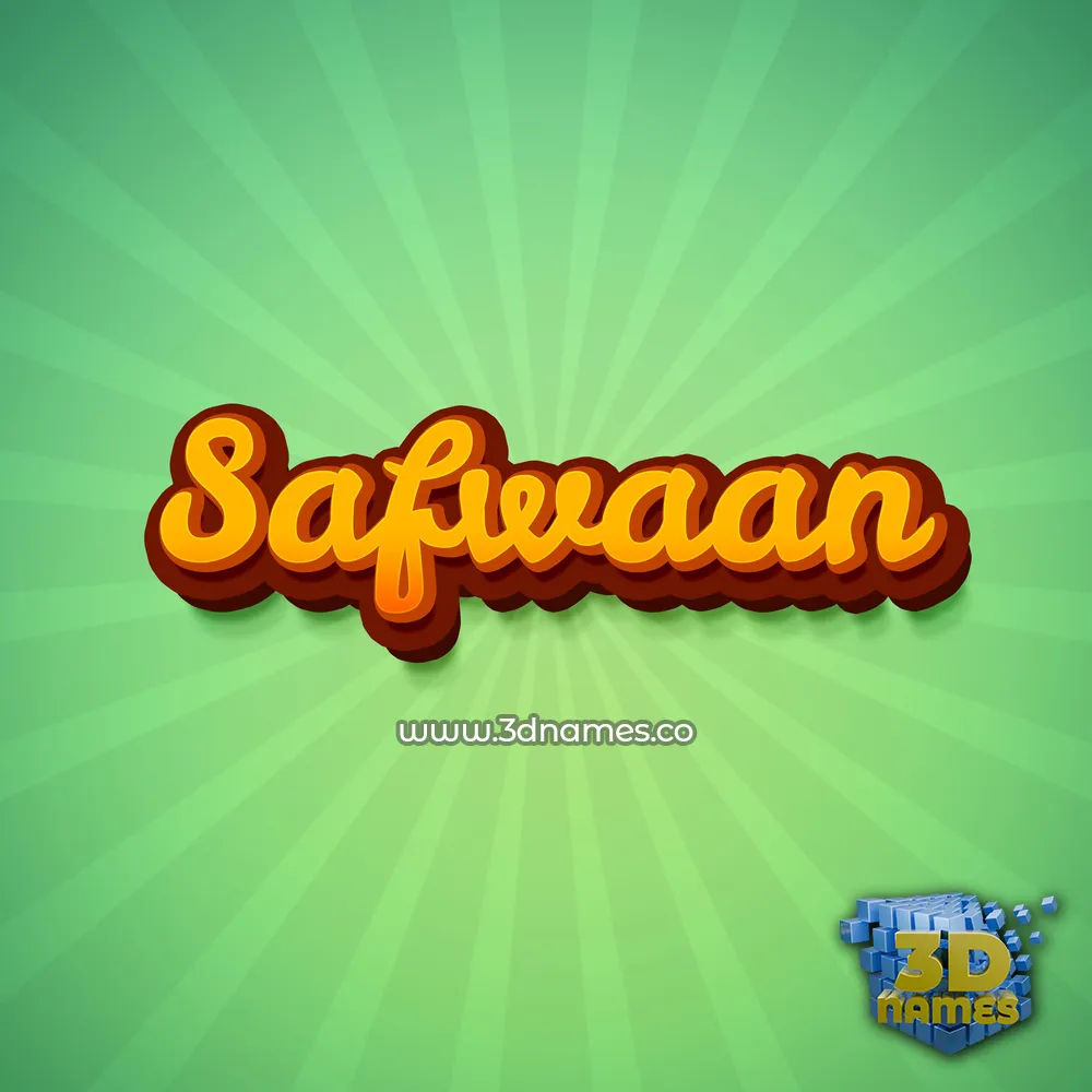 safwaan in Green Rays style - 3D name wallpaper
