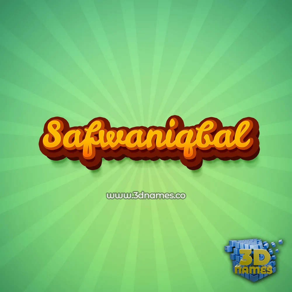 safwaniqbal in Green Rays style - 3D name wallpaper