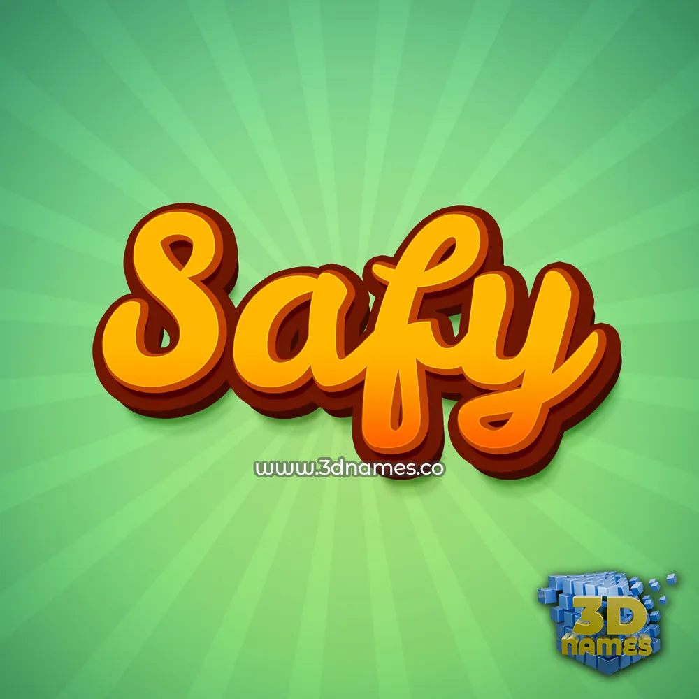 safy in Green Rays style - 3D name wallpaper