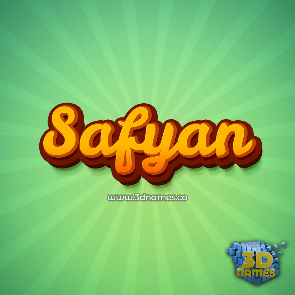 safyan in Green Rays style - 3D name wallpaper