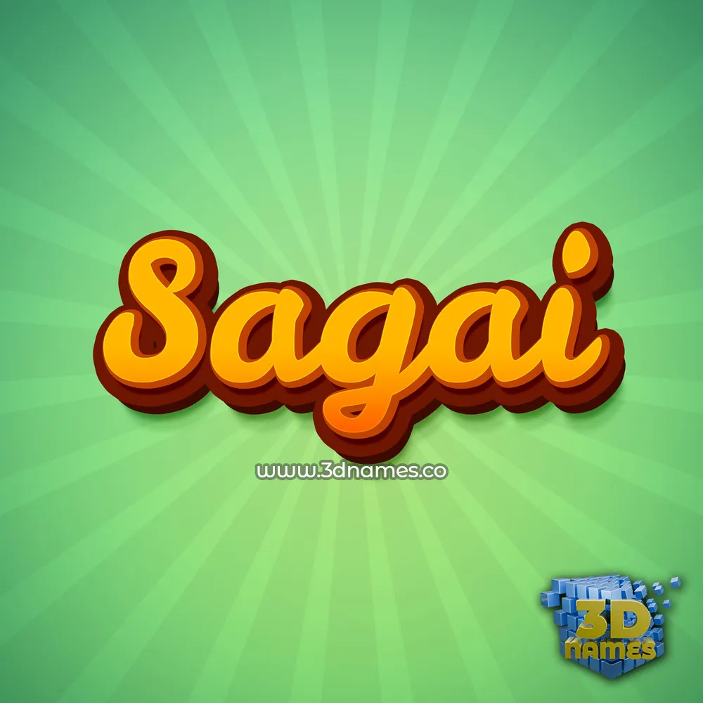 sagai in Green Rays style - 3D name wallpaper
