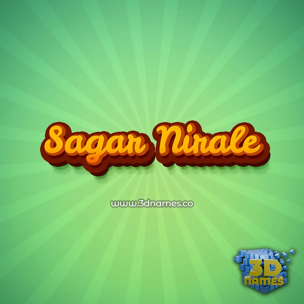 sagar nirale in Green Rays style - 3D name wallpaper