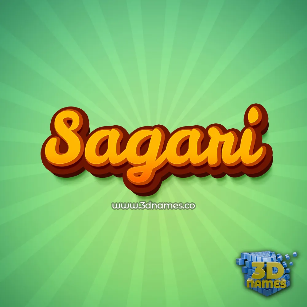 sagari in Green Rays style - 3D name wallpaper
