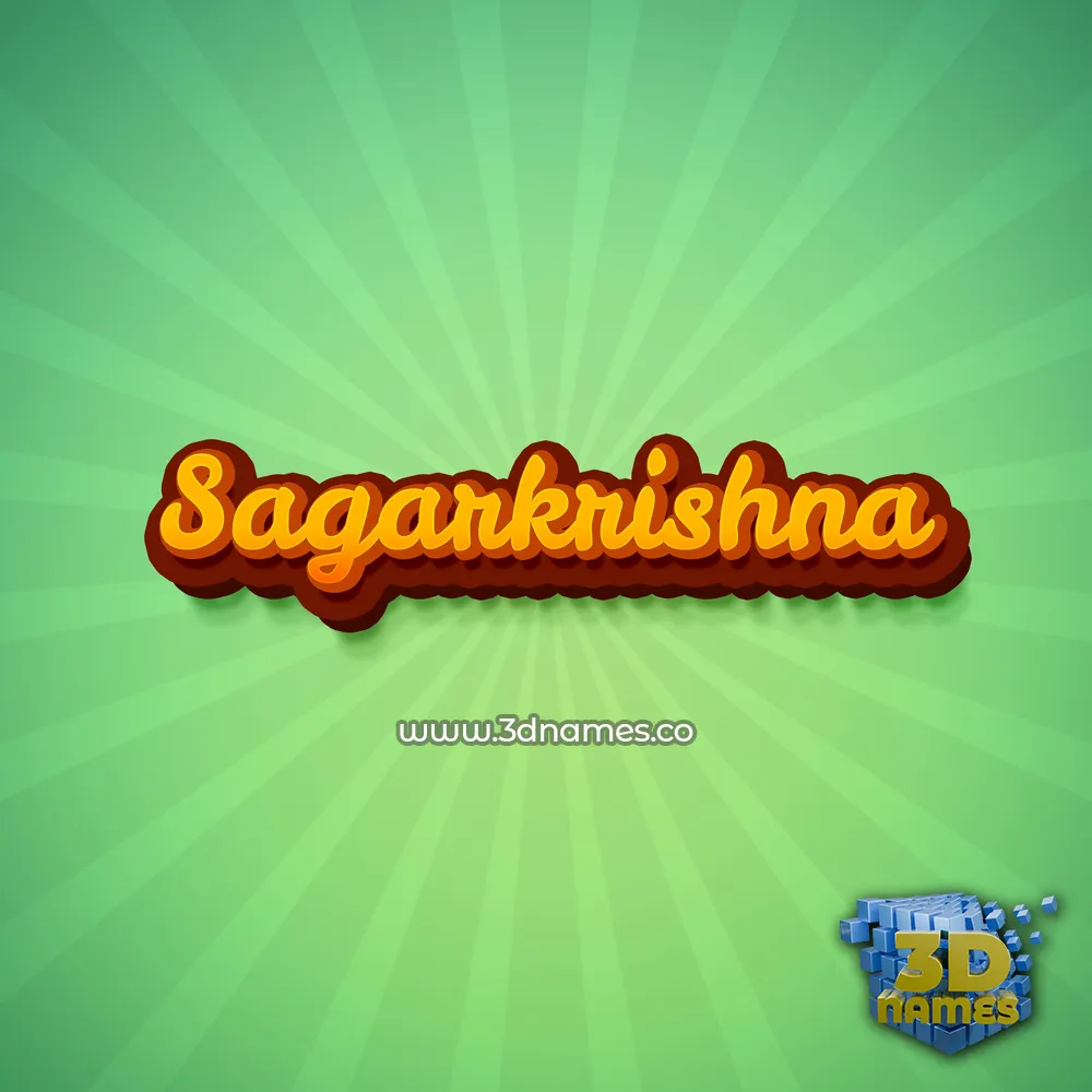 sagarkrishna in Green Rays style - 3D name wallpaper