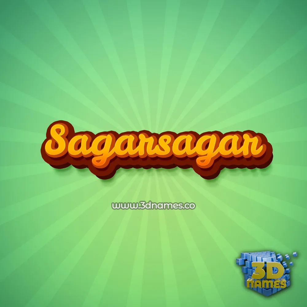 sagarsagar in Green Rays style - 3D name wallpaper