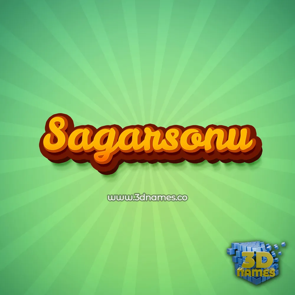 sagarsonu in Green Rays style - 3D name wallpaper