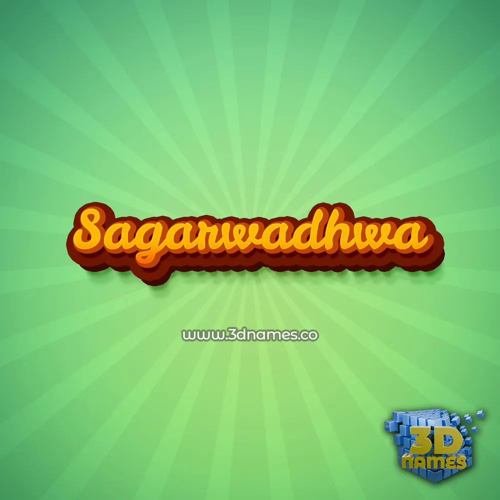 sagarwadhwa in Green Rays style - 3D name wallpaper