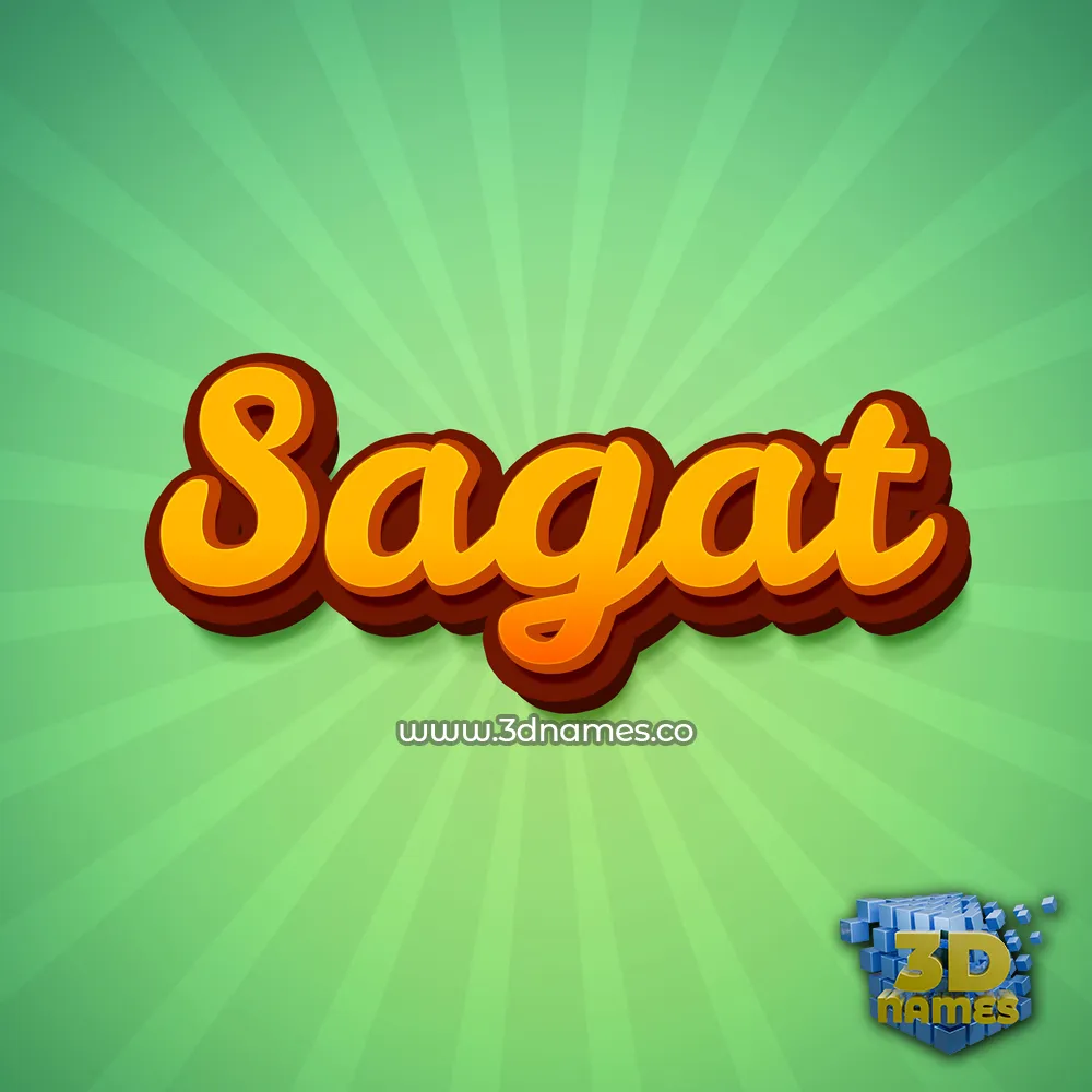 sagat in Green Rays style - 3D name wallpaper