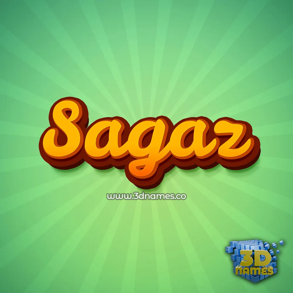 sagaz in Green Rays style - 3D name wallpaper