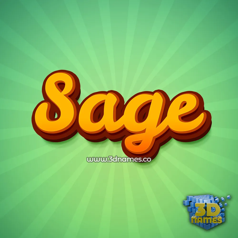 sage in Green Rays style - 3D name wallpaper